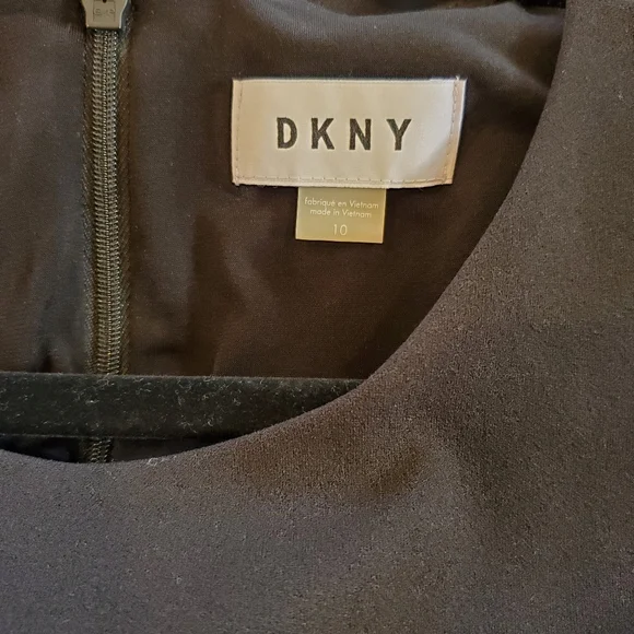 DKNY Black Long Sleeve Dress with Belt - Picture 3 of 4